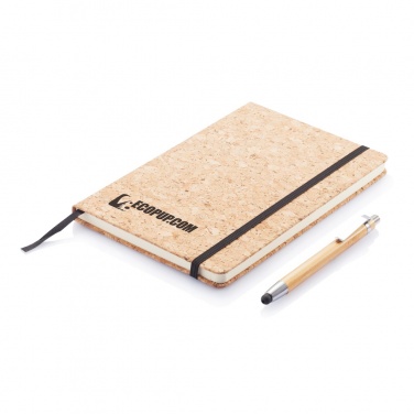 Logotrade promotional merchandise photo of: A5 notebook with bamboo pen including stylus