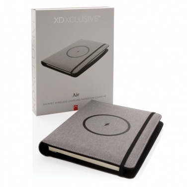 Logo trade promotional item photo of: Air 5W wireless charging notebook with 5000mAh powerbank