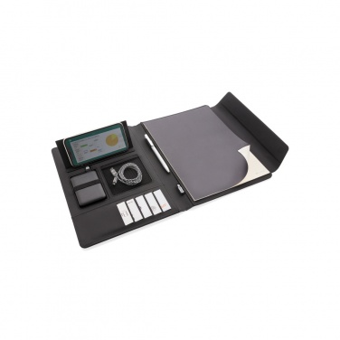 Logo trade corporate gift photo of: Fiko 5W wireless charging portfolio A4 with powerbank
