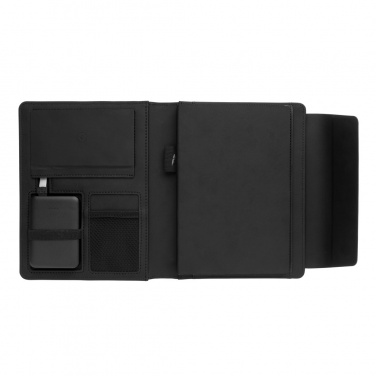 Logotrade promotional item image of: Fiko wireless charging A5 portfolio with powerbank