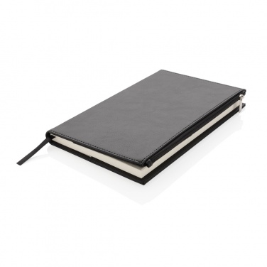 Logo trade promotional product photo of: Swiss Peak A5 PU notebook with zipper pocket
