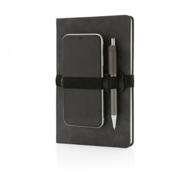 Logotrade corporate gift image of: Deluxe hardcover PU notebook A5 with phone and pen holder