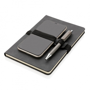 Logo trade promotional products picture of: Deluxe hardcover PU notebook A5 with phone and pen holder