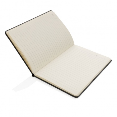 Logo trade promotional giveaway photo of: Deluxe hardcover PU notebook A5 with phone and pen holder