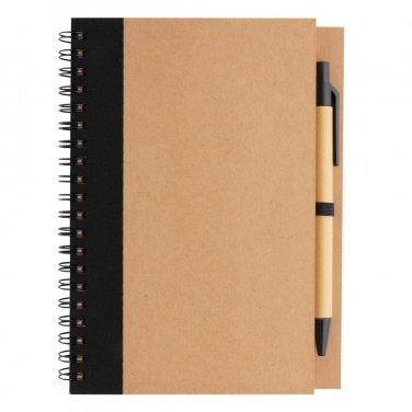 Logotrade promotional giveaway picture of: Kraft spiral notebook with pen
