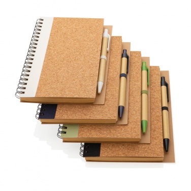 Logo trade advertising product photo of: Cork spiral notebook with pen