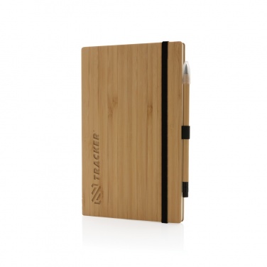 Logo trade business gift photo of: Bamboo notebook and infinity pencil set