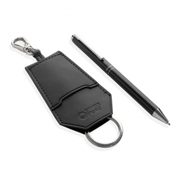 Logo trade promotional giveaways picture of: SP Tula RCS certified recycled PU key holder and pen set