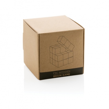 Logo trade advertising products image of: Wooden brain game in canvas pouch