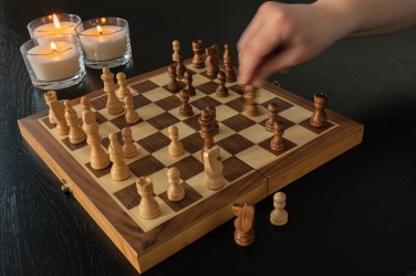 Logo trade promotional product photo of: Luxury wooden foldable chess set