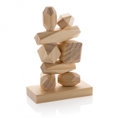 Logotrade promotional gift image of: Ukiyo Crios wooden balancing rocks in pouch