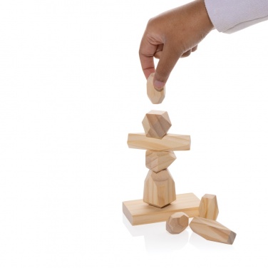 Logotrade advertising product picture of: Ukiyo Crios wooden balancing rocks in pouch