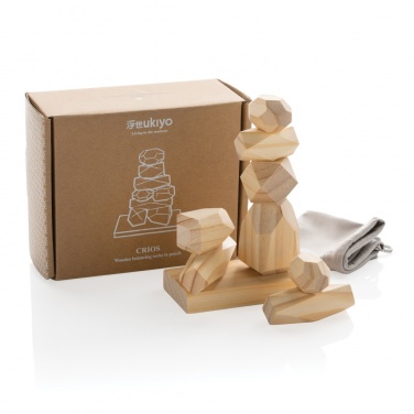 Logotrade promotional giveaways photo of: Ukiyo Crios wooden balancing rocks in pouch