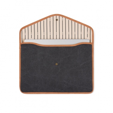 Logo trade corporate gifts picture of: VINGA Bosler GRS recycled canvas 16" laptop sleeve