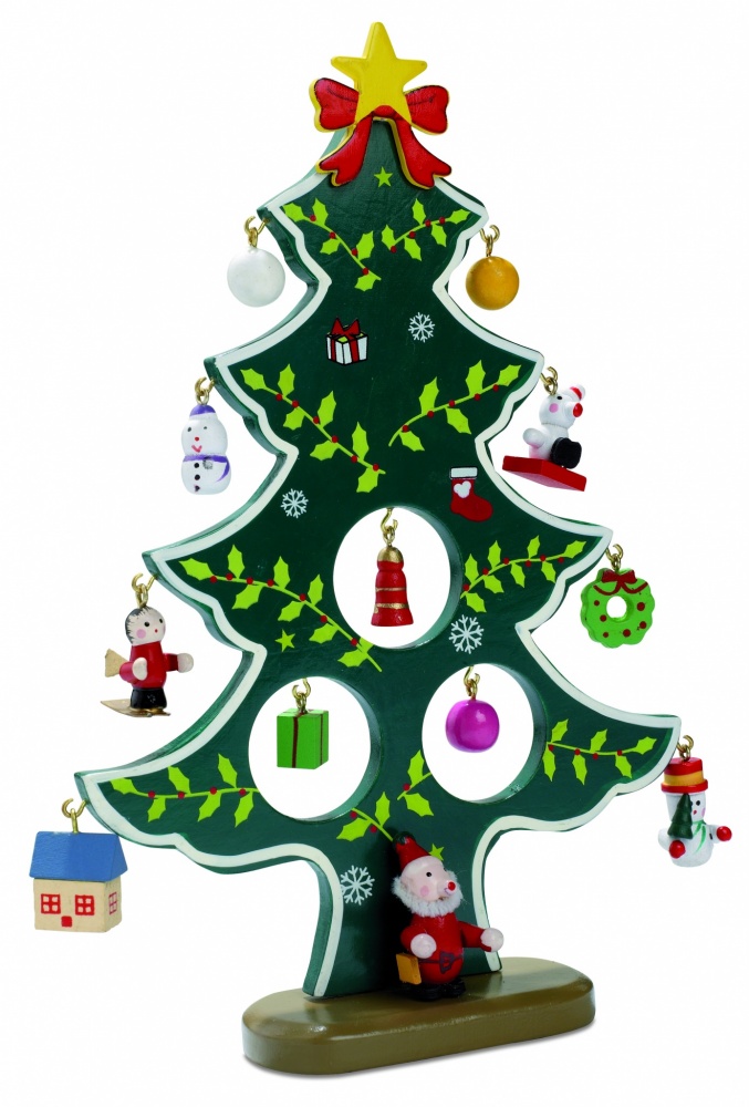 Logo trade corporate gifts image of: Wooden xmas tree decoration
