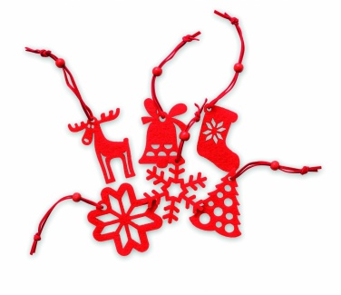 Logo trade promotional product photo of: Set of 6 felt tree hangers