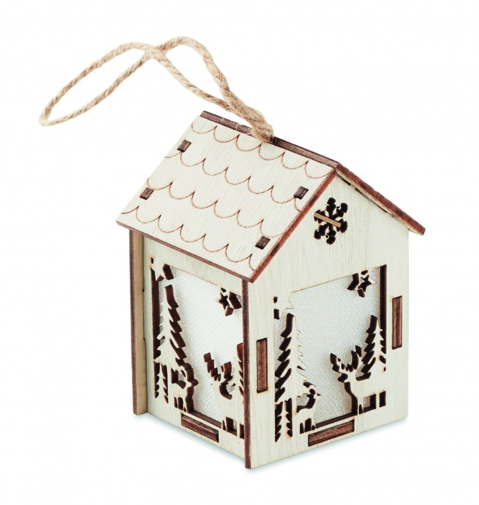 Logo trade business gifts image of: MDF house with light
