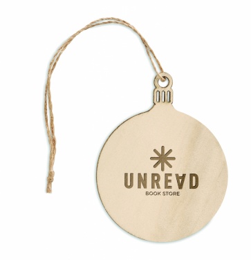 Logo trade corporate gifts picture of: Wooden Tree bauble hanger