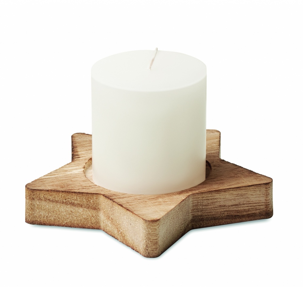 Logotrade promotional merchandise photo of: Candle on star wooden base
