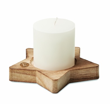 Logo trade promotional products image of: Candle on star wooden base