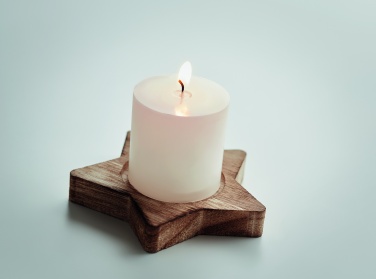 Logo trade corporate gifts image of: Candle on star wooden base