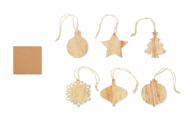 Logotrade business gift image of: Set of wooden Xmas ornaments