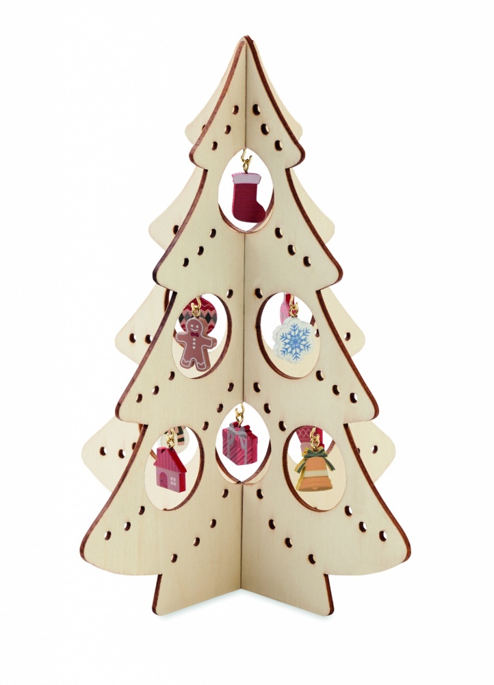 Logo trade promotional product photo of: Wooden Xmas tree decoration