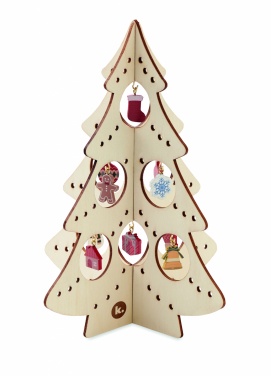 Logo trade business gifts image of: Wooden Xmas tree decoration