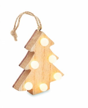 Logo trade promotional product photo of: Wooden weed tree with lights