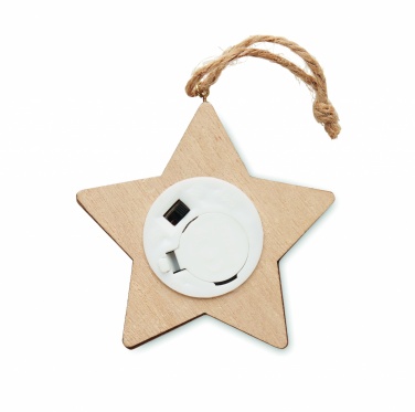 Logo trade promotional merchandise image of: Wooden weed star with lights
