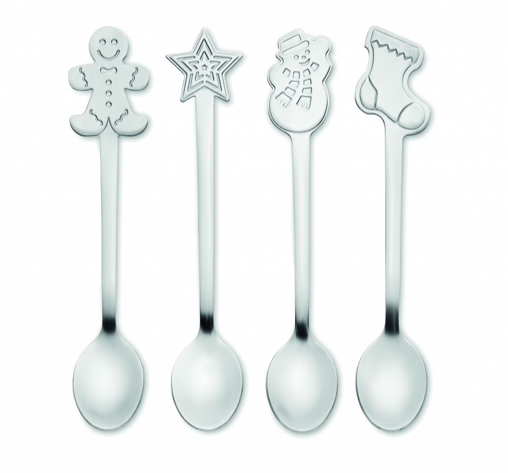 Logotrade corporate gift picture of: Set of 4 Christmas tea spoon