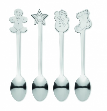 Logotrade corporate gifts photo of: Set of 4 Christmas tea spoon