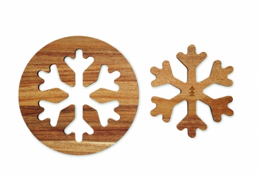 Logo trade promotional gifts image of: Acacia wooden pot holders set