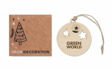 Logo trade promotional item photo of: Wooden bauble shape hanger
