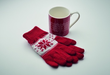 Logo trade promotional products image of: Winter gift mug and gloves set