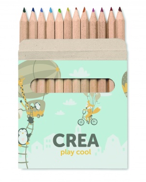 Logo trade business gift photo of: 12 coloured pencils set