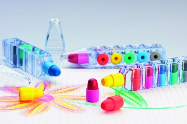 Logo trade promotional gifts image of: Set of 6 wax crayons