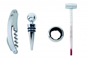 Logo trade promotional giveaways picture of: Classic wine set in wooden box