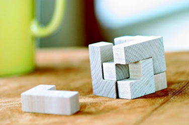 Logo trade promotional gifts image of: Wooden puzzle in cotton pouch