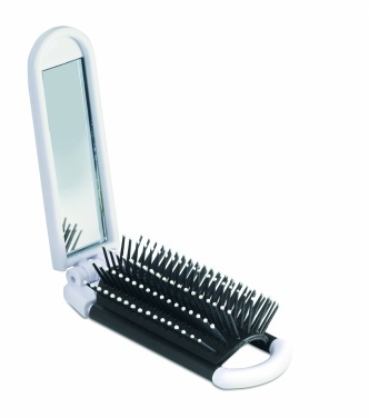 Logo trade promotional items image of: Foldable hairbrush with mirror