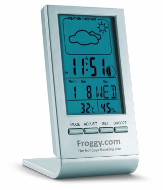 Logo trade promotional item photo of: Weather station with blue LCD