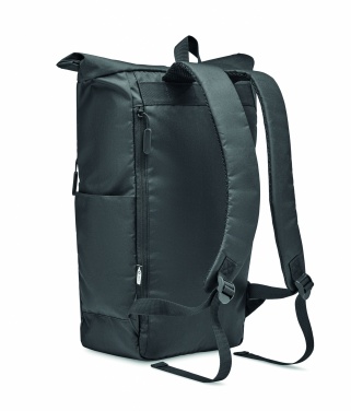 Logo trade promotional giveaways picture of: 300D RPET rolltop backpack