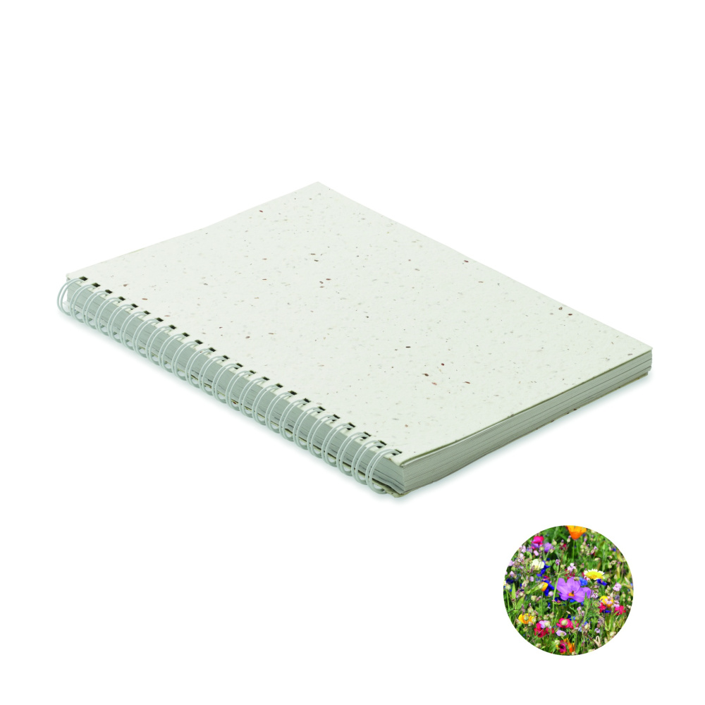 Logo trade promotional merchandise picture of: A5 seed paper cover notebook