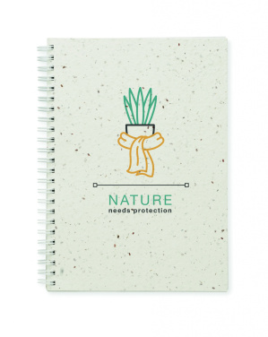 Logo trade promotional merchandise picture of: A5 seed paper cover notebook