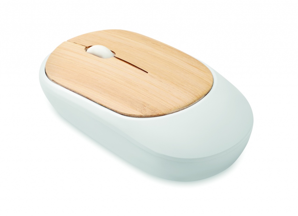 Logo trade corporate gifts image of: Wireless mouse in bamboo