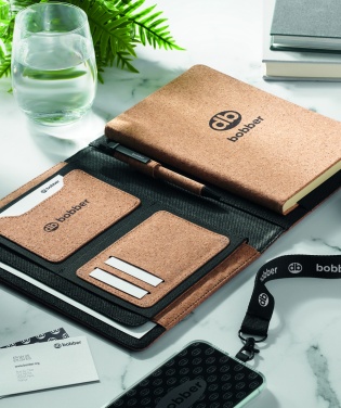 Logo trade promotional items image of: A5 portfolio in cork