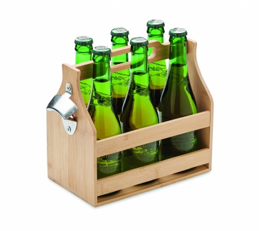 Logo trade promotional merchandise picture of: 6 beer crate in bamboo