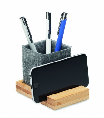 Logotrade promotional gift image of: RPET felt pen pot phone stand