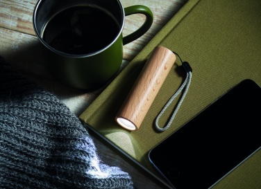 Logotrade promotional merchandise picture of: Beech wood rechargeable torch