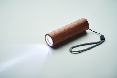 Logo trade advertising product photo of: Beech wood rechargeable torch